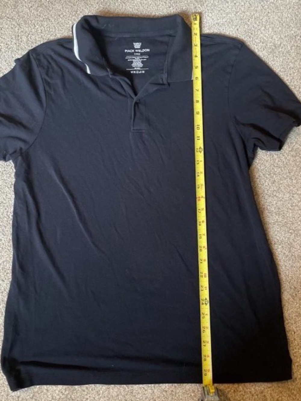 Mack Weldon Men’s Black Polo with Contrast Collar Piping